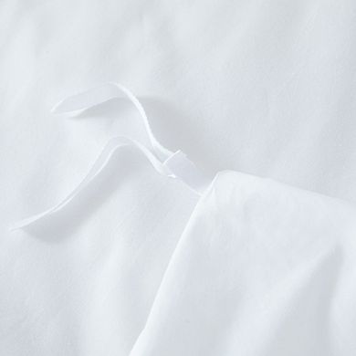 Greek Key Embroidered Cotton Duvet Cover Set, 3 Piece Bedding Set, Queen/King