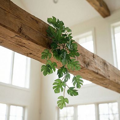 Artificial Monstera Leaves Realistic-Touch Mini Tropical Greenery Perfect for Bathroom Shelves 6.7"H