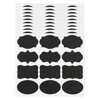 Removable Erasable Gift Stickers 2.36"x1.57" Black 10 pc