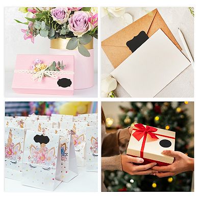 Removable Erasable Gift Stickers 2.36"x1.57" Black 10 Pcs