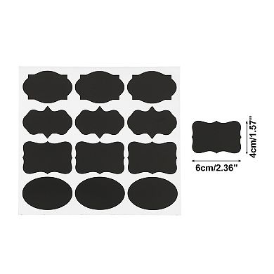 Removable Erasable Gift Stickers 2.36"x1.57" Black 10 Pcs
