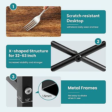 YIORTWO Computer Desk with X-Brace, Modern Writing Desk for Home Office