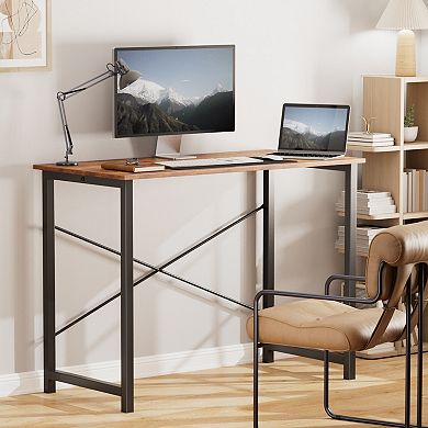 YIORTWO Computer Desk with X-Brace, Modern Writing Desk for Home Office
