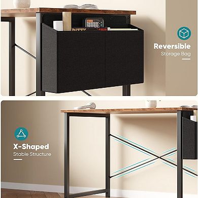 YIORTWO Computer Desk with Storage Bag & Hook, Home Office Writing Gaming Desk