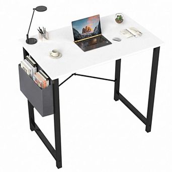 YIORTWO Computer Desk with Storage Bag & Hook, Home Office Writing Gaming Desk