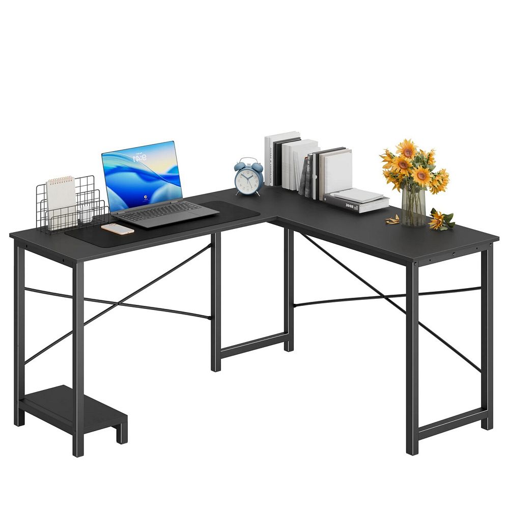 YIORTWO L Shaped Computer Desk with CPU Stand & Storage Bag, Corner ...