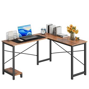 YIORTWO L Shaped Computer Desk with CPU Stand & Storage Bag, Corner Gaming Desk