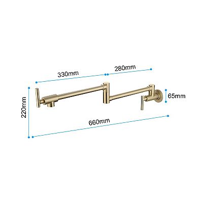 Kitchen Wall Pot Filler with Dual Handles, Swivel Spout, and Space-Saving Retractable Design