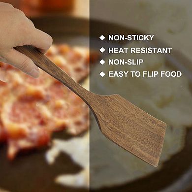 Wooden Spatula Long Hand Pan Stir Fry Spatula Kitchen Essential Cookware for Cooking Baking Flipping