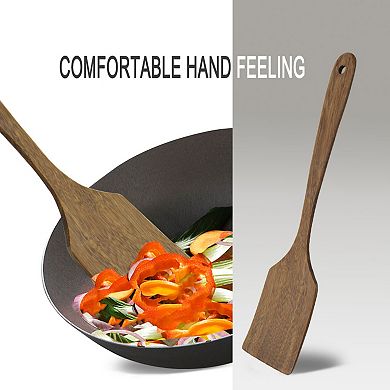 Wooden Spatula Long Hand Pan Stir Fry Spatula Kitchen Essential Cookware for Cooking Baking Flipping