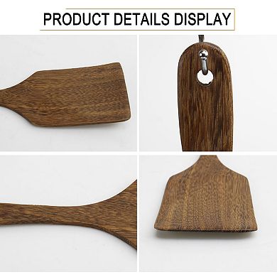 Wooden Spatula Long Hand Pan Stir Fry Spatula Kitchen Essential Cookware for Cooking Baking Flipping