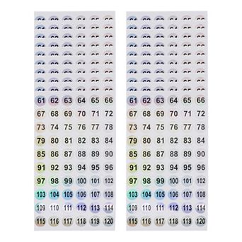 Consecutive Numbers Gift Stickers Colorful(61-120) 20 pc