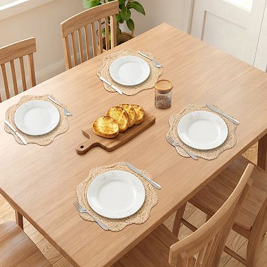 Farmhouse Placemats Set of 4 Flower Placemats for Dining Table Decor