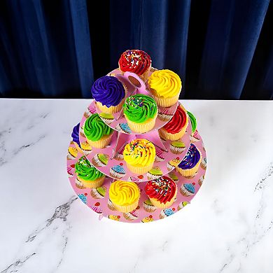 Decorative 3 Tier Cupcake Display Rack for Party Table Centerpiece