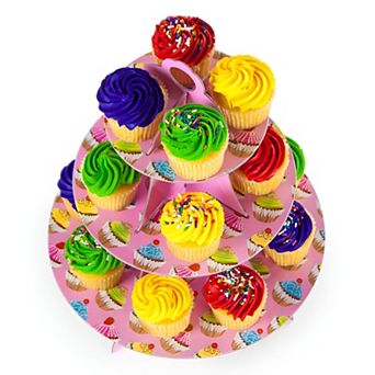 Decorative 3 tier Cupcake Display Rack for Party Table Centerpiece