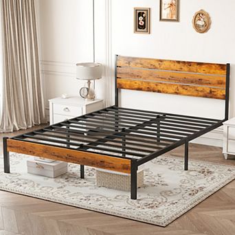 YIORTWO Metal Platform Bed Frame with Headboard & Footboard, Heavy Duty 800 lbs Support