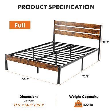 YIORTWO Metal Platform Bed Frame with Headboard & Footboard, Heavy Duty 800 lbs Support