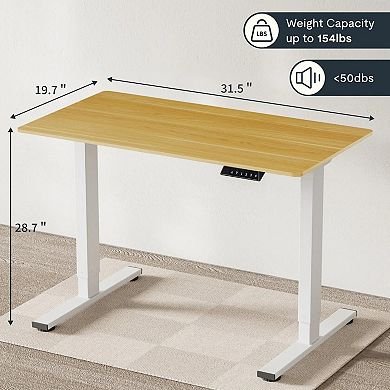 YIORTWO Standing Desk Electric Adjustable Height Desk Sit Stand Computer Desk Home Office