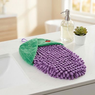 Cute Corn Shaped Chenille Hanging Hand Towel, 1 Pack Soft Absorbent Quick Dry Towel for Home 5" x 8"