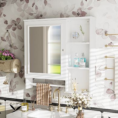 ELEMENT ACE Wall Mounted Bathroom Mirror Storage Cabinet with Adjustable Shelves