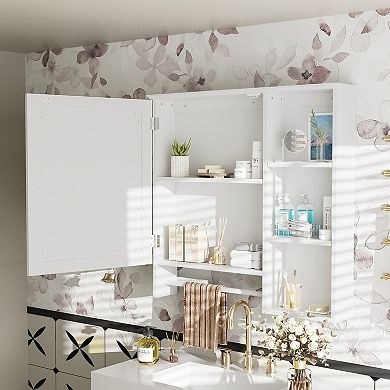 ELEMENT ACE Wall Mounted Bathroom Mirror Storage Cabinet with Adjustable Shelves