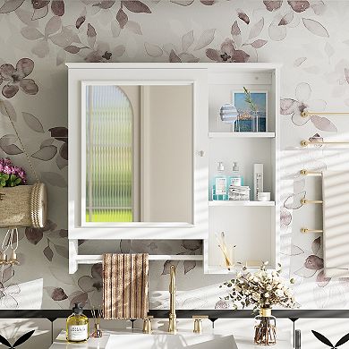 ELEMENT ACE Wall Mounted Bathroom Mirror Storage Cabinet with Adjustable Shelves
