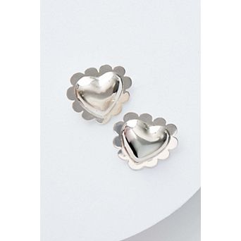 Puffy Scalloped Heart Earrings