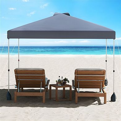 Outdoor Pop-Up Canopy Tent with Adjustable Height and Sun Protection