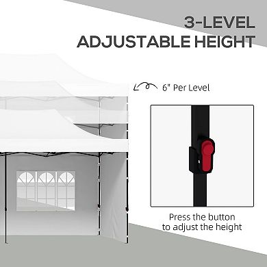 Pop-Up Event Canopy with Adjustable Height and Carry Bag for 1520 People