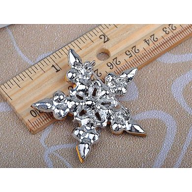 Amethyst Crystal Rhinestone Five Point Star Symbol Necklace Pendant Pin Brooch