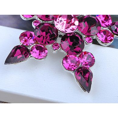 Amethyst Crystal Rhinestone Five Point Star Symbol Necklace Pendant Pin Brooch