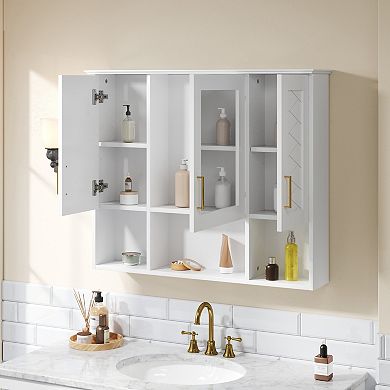 ELEMENT ACE Wall Mounted Medicine Cabinet with Adjustable Shelf and Towel Bar
