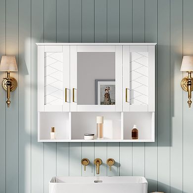 ELEMENT ACE Wall Mounted Medicine Cabinet with Adjustable Shelf and Towel Bar