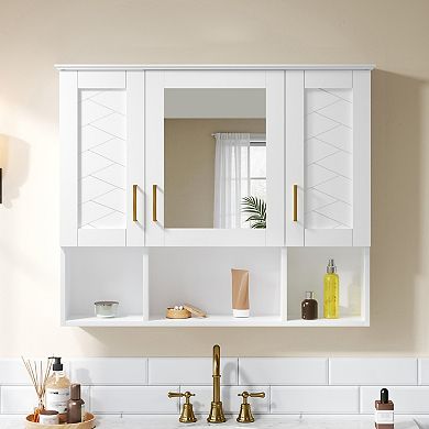 ELEMENT ACE Wall Mounted Medicine Cabinet with Adjustable Shelf and Towel Bar