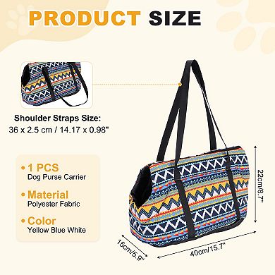 Retro Style Dog Purse Carrier with Crossbody Strap 1Pc