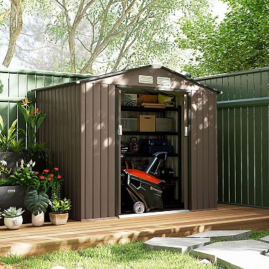Outdoor Storage Shed for Lawn Tools, Garden Supplies, and Pool Equipment