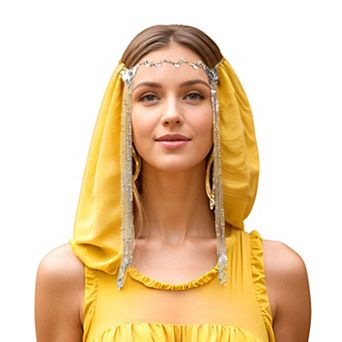 Headpiece Vintage Long Tassels Head Chain Silver Tone 1 pc