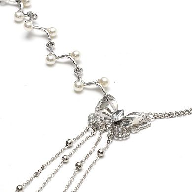 Headpiece Vintage Long Tassels Head Chain Silver Tone 1 Pc