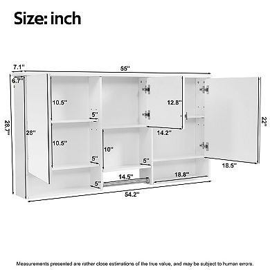 ELEMENT ACE Wall-Mount Mirror Cabinet with Adjustable Shelf Storage Organizer