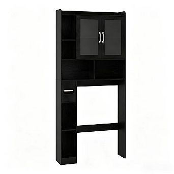 Vabches Farmhouse Over Toilet Storage Cabinet with Acrylic Doors, Bathroom Space Saver Rack