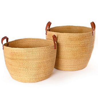 Set of Two Large Nesting Storage Baskets