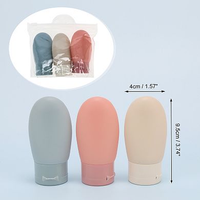 1.57"x3.74" PP Travel Container Set 1.06oz 3 Pcs Blue Light Gray Pink