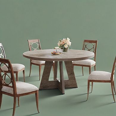 Pedestal Base Round Dining Table for Dining, Homework, or Game Nights