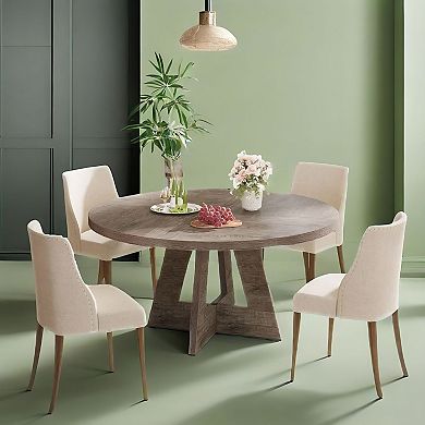 Pedestal Base Round Dining Table for Dining, Homework, or Game Nights