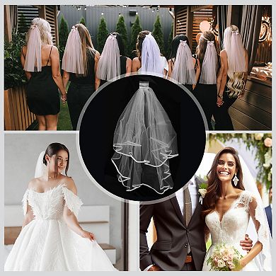 Double Layer Edged Comb Wedding Veil 1 Pc