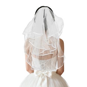 Double Layer Edged Comb Wedding Veil 1 pc