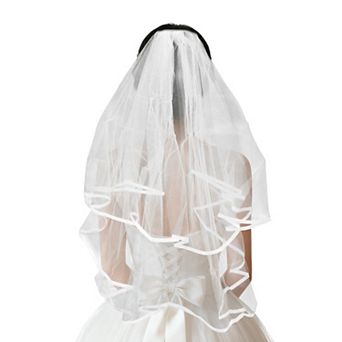 Double Layer Edged Comb Wedding Veil 1 pc