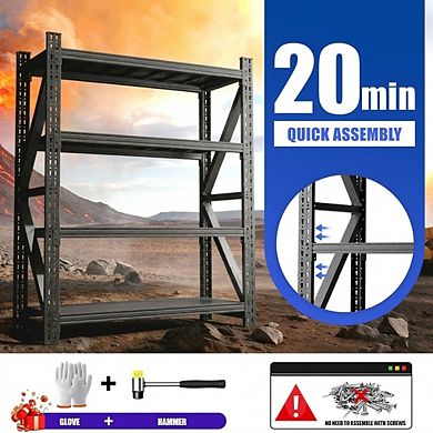 VIYET Heavy Duty Garage Shelving - 4000-5000LBS Industrial Metal Storage Rack with Adjustable Shelve