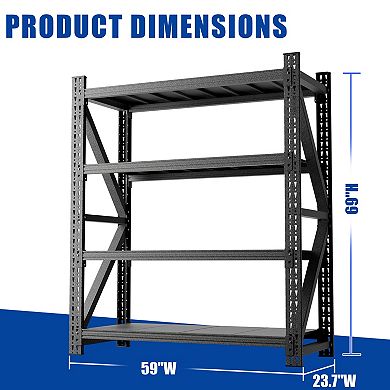 VIYET Heavy Duty Garage Shelving - 4000-5000LBS Industrial Metal Storage Rack with Adjustable Shelve