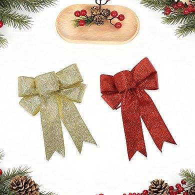 Fabric Gift Bow Decoration 5.91"x8.66" 2 Pcs